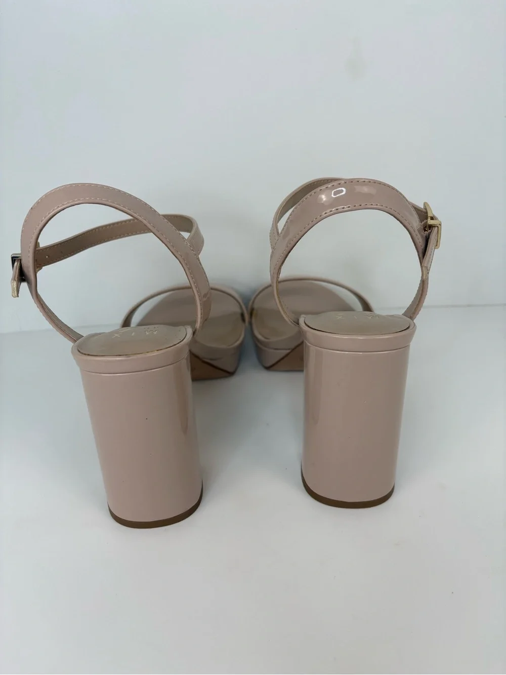 Nude Patent Platform Sandals